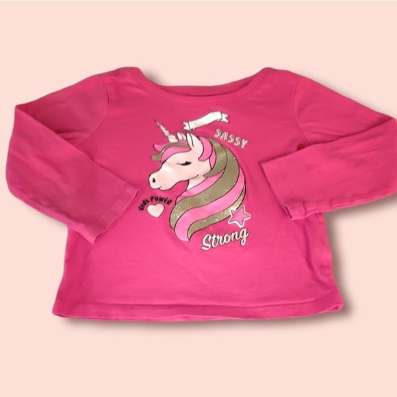 The Children's Place - Baby Size 18-24 months - Fuschia - Unicorn Shirt - Picture 1 of 3